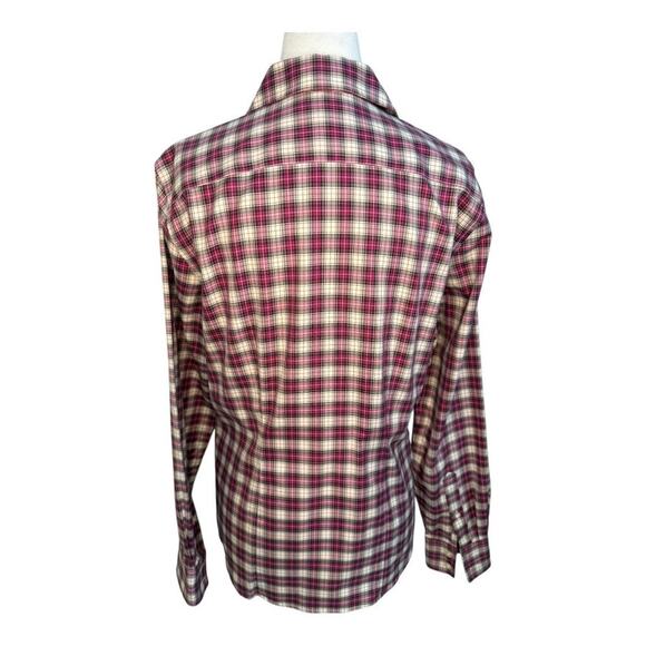 Lands' End Women's Plaid Button-Up Shirt Size 8 Multicolor Long Sleeve‎ No Iron - Picture 3 of 7